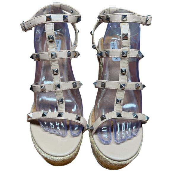 STEVE MADDEN Women's 10M Strappy Studded Cage.Espadrille Wedge Sandals - Picture 7 of 10